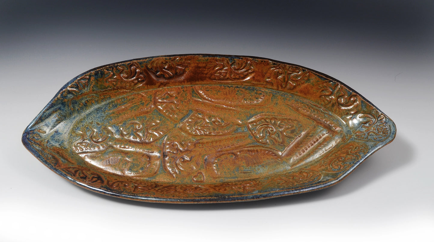 Glazed Textured Rutile Platter