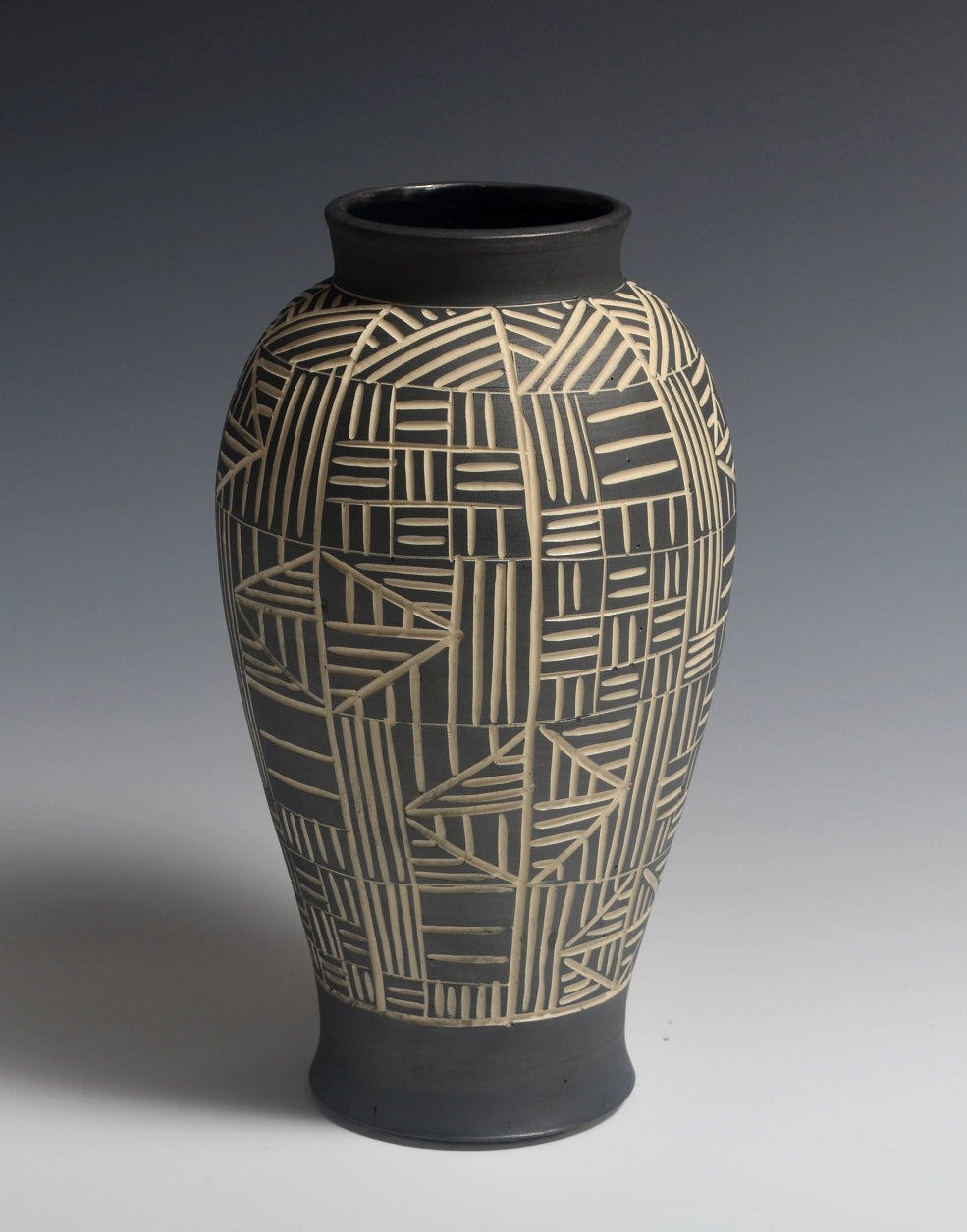 Black Sgraffito Vase