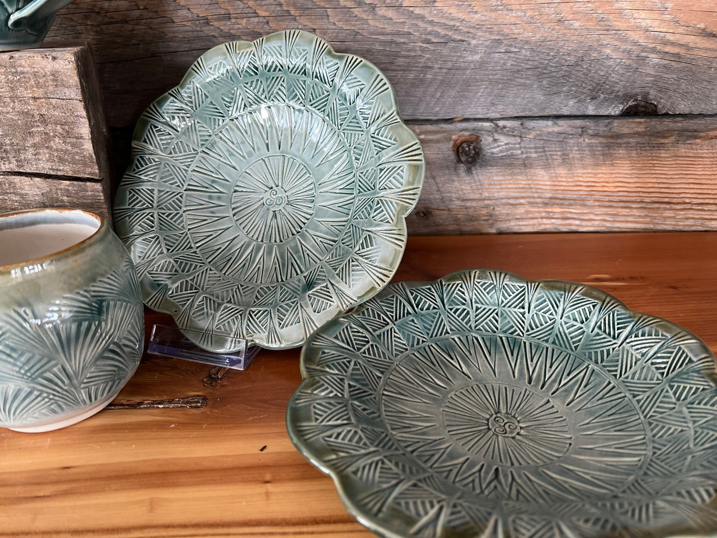 Glazed Green Mugs and Plates