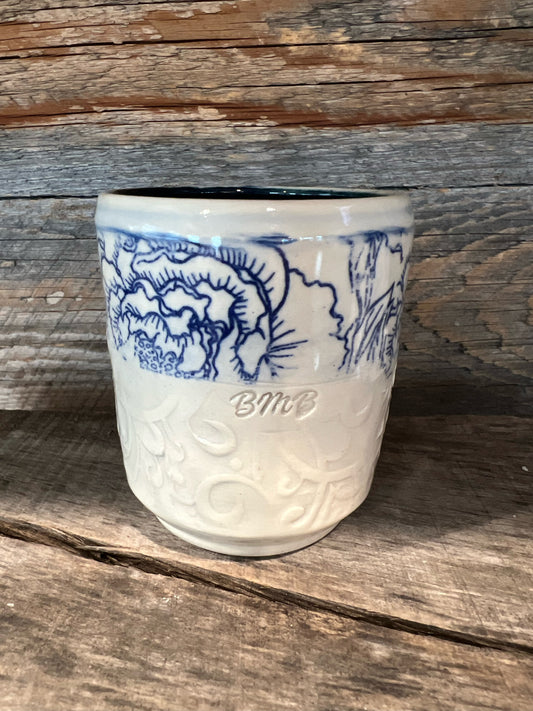 Glazed Blue Floral Mug