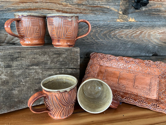 Brown Glazed Mugs and Plates