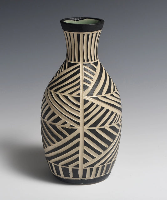 Small Black Sgraffito Vase