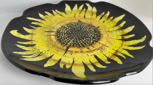 Glazed Sunflower Plate